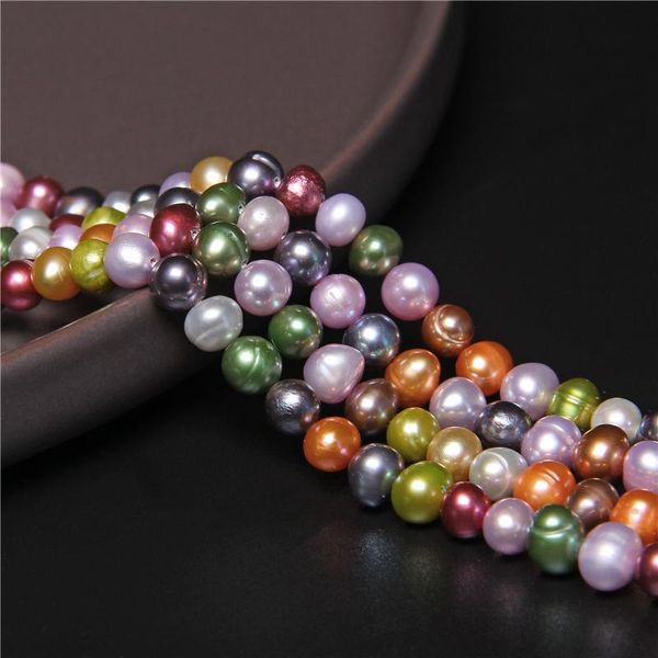 Kristall A Grade natürliche kultivierte Regenbogen Süßwasser Perlen gemischte Farbe 67mm Perlen für Schmuckherstellung lose Spacer Perlen 14