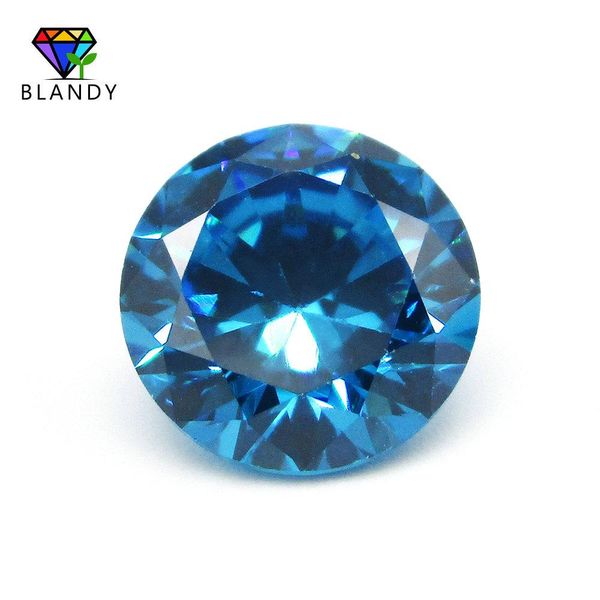 Cristal 1000 pçs/lote 0.8mm2.5mm redondo corte brilhante acquamarine cz gemas sintéticas soltas seablue zircônia cúbica pedra para jóias