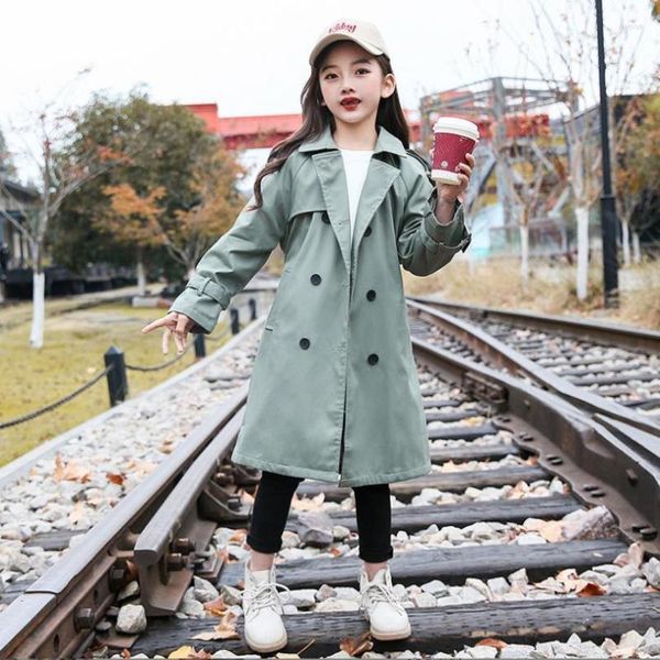 Mantel Mädchen Graben Korea Stil Frühling Herbst Mäntel Kinder Lange Ärmel Lose Tops Kinder Windjacke 4-16 Jahre Wz823 hohe Qualität