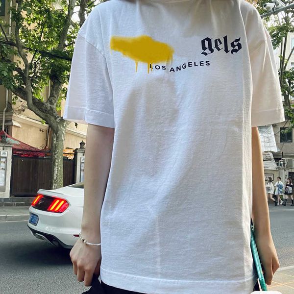 Tasarımcı Pa T Shirt Lüks Marka Giyim Gömlek Sprey Kalp Mektubu Pamuk Kısa Kollu İlkbahar Yaz Gelgit Erkek Kadın Tees 3xl 4xl