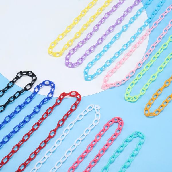 10pcs/pacote de 50 mm 50mm colorido de lagosta plástica de lagosta plástica Cadeia de link de plástico de ligação para jóias de chaveiro de chaveiro diy