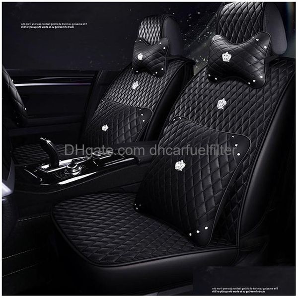 Capas de assento de carro 2022 Luxo PU Leather Ers para Corolla Camry Rav4 Auris Prius Yalis Avensis SUV Acessórios Interiores Deli Deli Dhruh