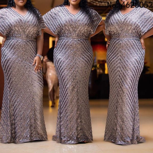Etnik Giyim Kadınlar Gece Elbisesi 5xl Afrika Pullu Maxi Uzun Elbise Zarif Afrika Giyim Büyük Afrika Robe 230520