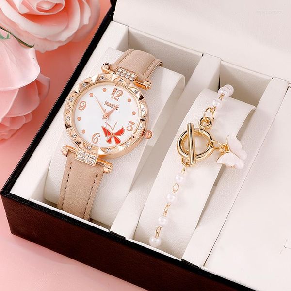 Orologi da polso Orologio da donna Luxury Designer Brand Fashion Orologio da polso al quarzo con diamanti con delicato bracciale a farfalla Montre Femme