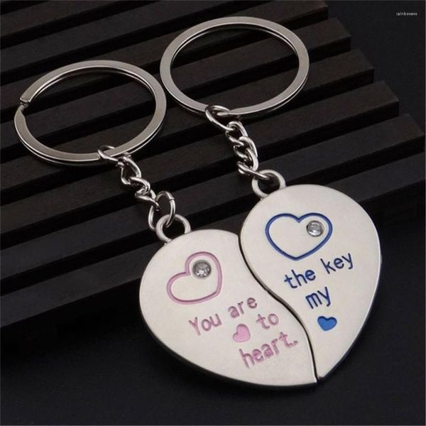 Chaves 1 par combinação de keychain de chaves de chaves de keyring amantes de keyring keyfob