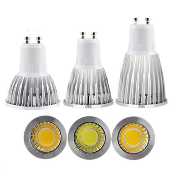 Bulbos super brilhantes LED Spotlight Bulbo GU10 GU5.3 Light Dimmable 110V 220V AC 6W 9W 12W CoB Lâmpada