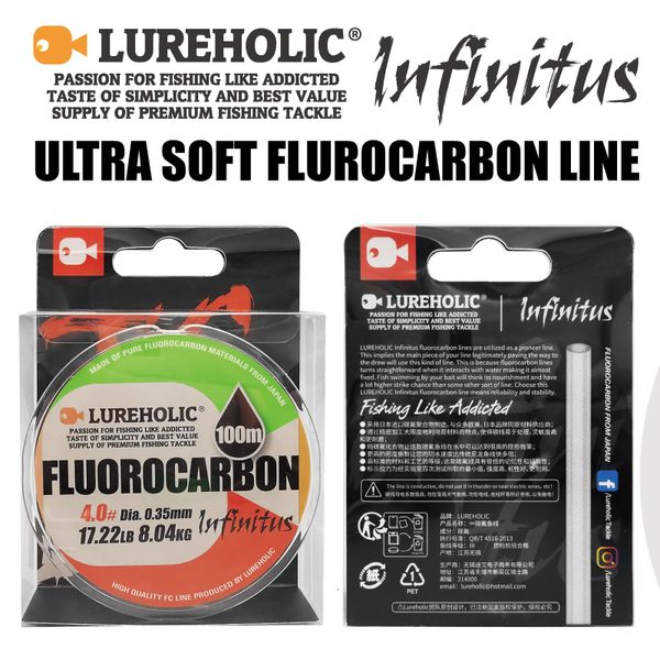 Линия косичка Lureholic UTRA Soft 100 Ocarbon Fishing 100m 1 0 10 Уверенные линии прочности рыбалки с сильной износостойкостью 230520