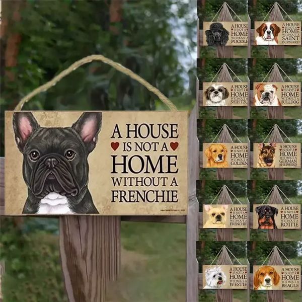 Tags de cachorro Acessórios retangulares de cães de madeira retangulares Adorável amizade animal placa Placas Rustic Wall Decor Decoration G0522