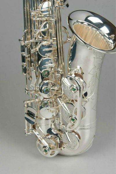 Nova chegada Alto EB Tune Brass Saxofone de alta qualidade Sax e instrumento musical plano com caixa de bocal de caixa frete grátis