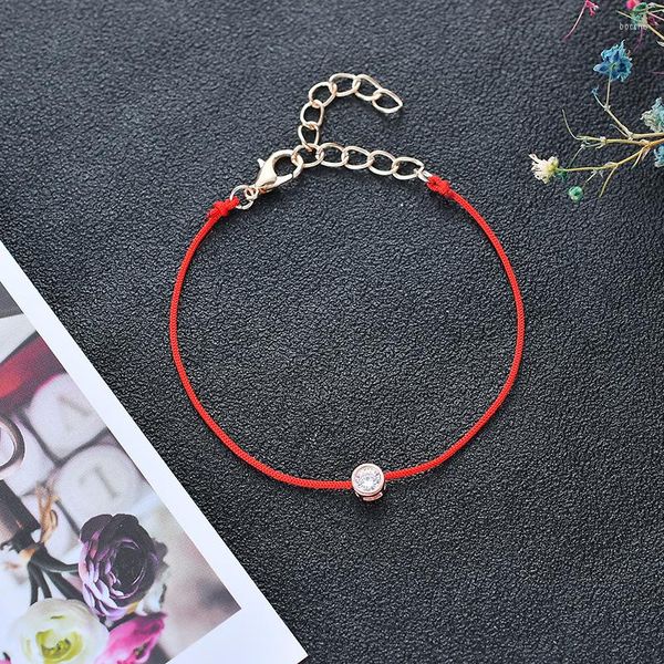 Armreif Europäisches und amerikanisches minimalistisches rotes Zirkon-Armband Joker Cadeau Homme Sant Valentin für Frau Kinder Mädchen