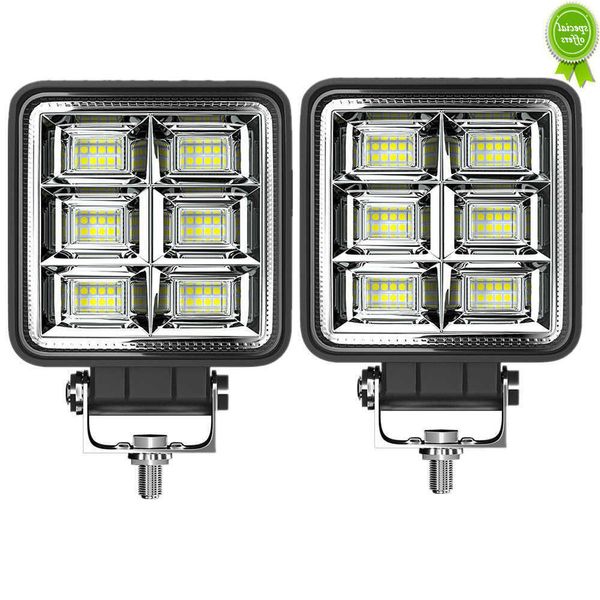 Car New 1 Pair 4 Inch Alluminio 144W Car LED 4X4 Faro da lavoro 3030 LED 48SMD Fari per camion Trattore Off Road Car Fendinebbia Faretto