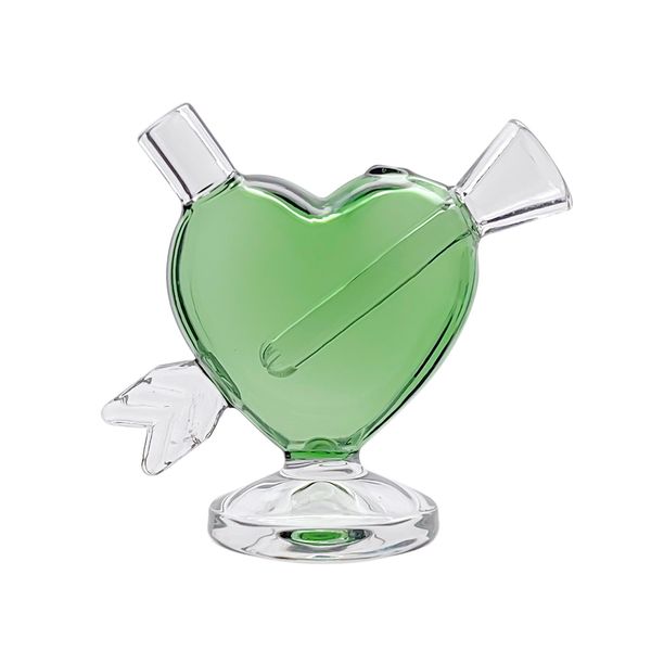 Herz-Glasbongs, Wasserpfeifen, Wasserpfeifen, Valentinstagsgeschenk, Herz-Bubbler aus Glas, stumpfes Rauchzubehör