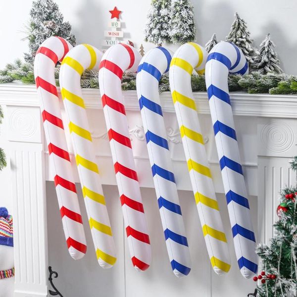 Decorações de Natal Canes infláveis ​​Lollipop Balloon Merry Decor for Home Ornaments Presente de Xmas Ano 2023 Navidad