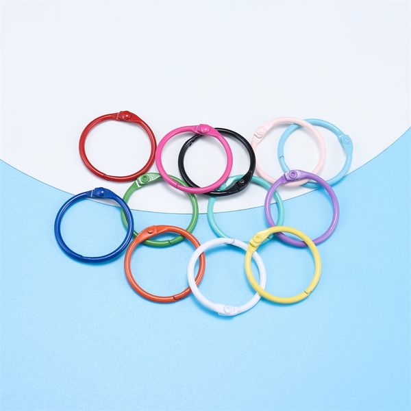 10pcs/lote colorido spray tinta chave anéis redondos redondos de cadeias -chave Rings de conexão para jóias DIY Fazendo acessórios