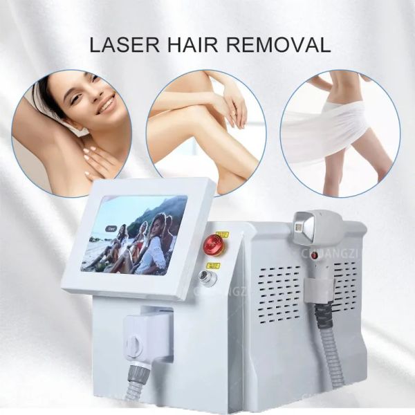 Um salão de epilator de laser de corpo inteiro com grande potência 2000w Professional 808nm Diodo Laser Remoção de cabelo Máquina de remoção 3 comprimento de onda 755 808 1064