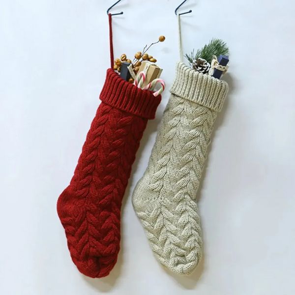 Noel Örgü Çorap 46cm Hediye Stock-Christmas Noel Noel Dışları Tatil Stokları Aile Stokları Kapalı Dekorasyon -Christmas S