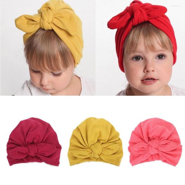 Berets Ruoshui Baby Knoten Hut Warme Mützen Für Kleinkind Junge Mädchen Baumwolle Turban Kinder Kappe Kind Böhmischen Kopfbedeckungen