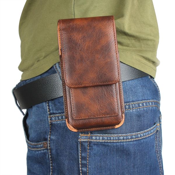 Чехлы-кобуры для телефона Кожаный вертикальный зажим для ремня 4,7-6,3 дюйма Поясная сумка с держателем для карточек для IPhone 15 14 Samsung S23