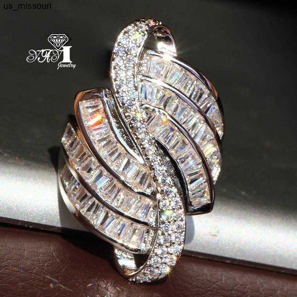 Кольца Ring Rings Luxury Yayi Jewelry Fashion Princess Cut 68 Ct Белый циркон серебряный цвет обручальные кольца обручальные кольца для вечеринки для женщины J230522