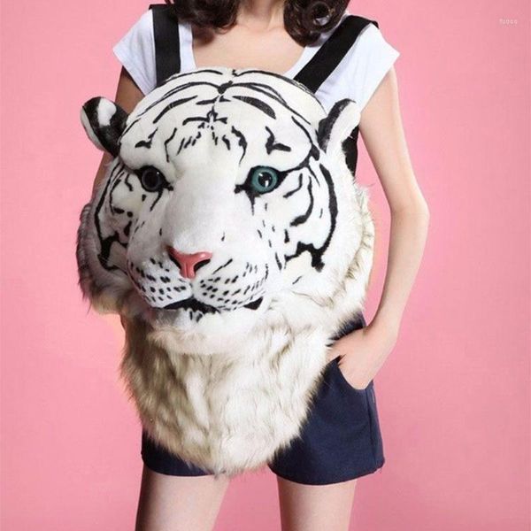 Zaino stile animale per donna uomo unisex studente borsa da scuola testa di tigre zaino casual zaino