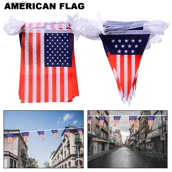 Decorazione per feste 4a bandiera americana 14 * 21 20PCS Bandiera da scrivania American US / USA Stati Uniti d'America Bandiera da tavolo quadrata Bandiera da scrivania T230522