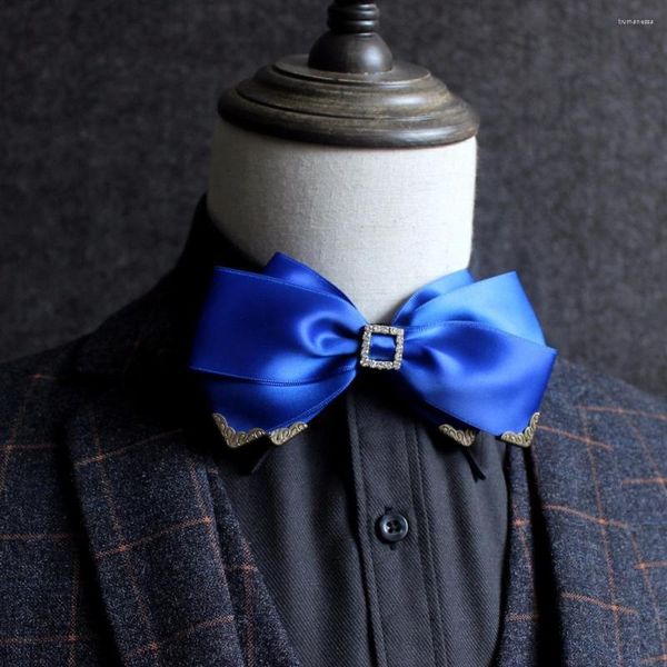 Laço lanche masculino Banquete de casamento Camisa de festa chique de gravata Cravat feita à mão feminina