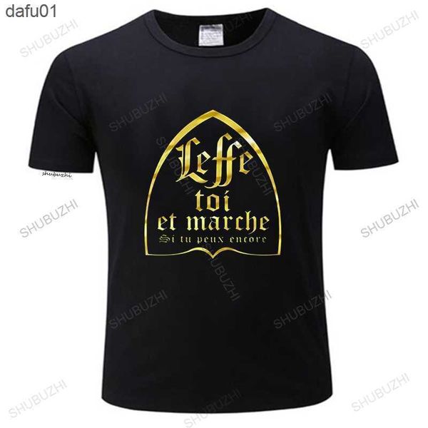 Herren T-Shirts Leffe-Yourself And Walk If You Still Can T-Shirt Französischer Text Humor Bier Alkohol Trinkliebhaber EU-Größe T-Shirt L230520 L230520