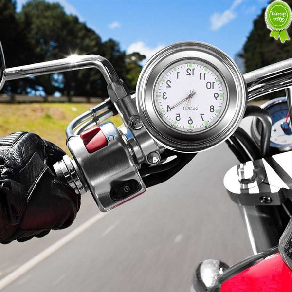 Auto Neue Mode Motorrad Fahrrad Uhr Chrom Wasserdichte MotorLenker Halterung Quarzuhr Aluminium Leucht Uhr MotorAccessori