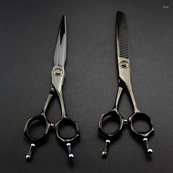 Polegada japonesa preta 440c Aço inoxidável Scissor de cabeleireiro de corte de corte