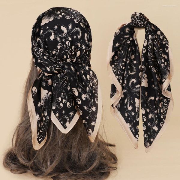 Шарфы Пейсли Принт платок пластинки маленький шарф хиджаба для женщин милые платки бандана головы шарфы квадратные повязки на голову шелковая шея 70 70см