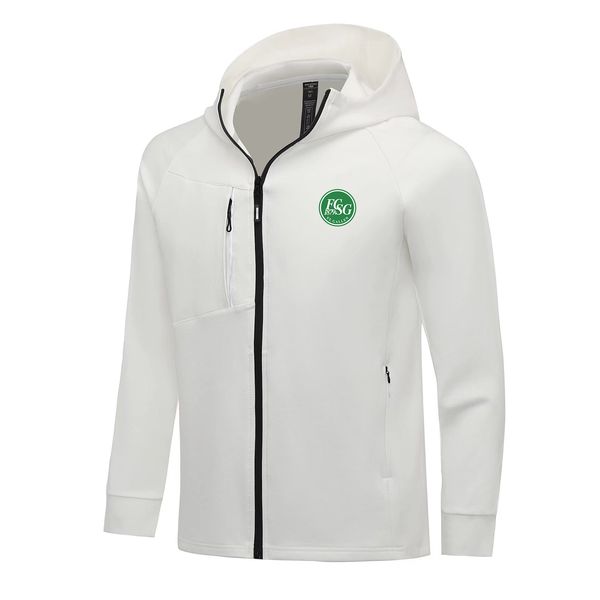 FC St. Gallen Herren Jacken Herbst warmer Mantel Freizeit Outdoor Joggen Kapuzenpullover Durchgehender Reißverschluss Langarm Lässige Sportjacke