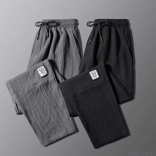 Pantaloni da uomo Pantaloni di lino da uomo Estate Traspirante Solido Basic Pantaloni larghi alla caviglia Pantaloni estivi da fitness Pantaloni da uomo casual Pantaloni della tuta