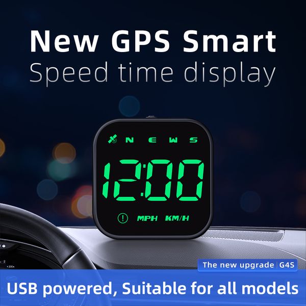 Übergeschwindigkeitsalarm, LED-HUD, Auto-Head-Up-Display, G4S, Tachometer, Müdigkeit, Fahrerinnerung, mit GPS-Kompass, USB-betrieben, 2,5 Zoll