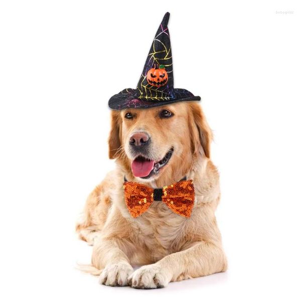 Собачья одежда ПЭТ -кошки регулируемая шляпа призрака тыквы Хэллоуин