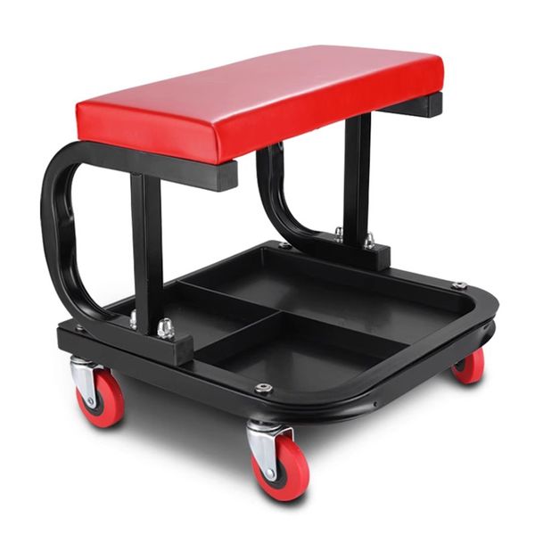 Rolling Creeper Seat Mechanic Stool Chair Repair Tools Tray Shop Auto Car Garage In Red MO-601