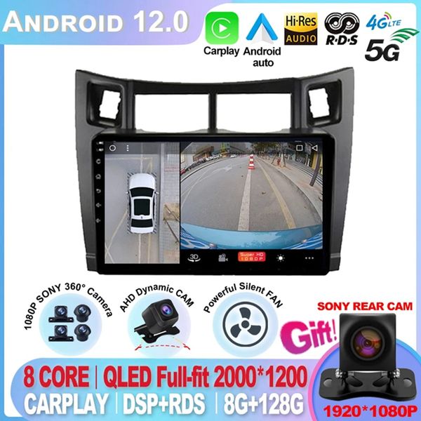 Para Toyota Yaris 2007 4G+64G 2 DIN CarPlay CarPray Multimedia Player Radio Fáscia Car Rádio 2005 - 2012 Android GPS Navigator -5