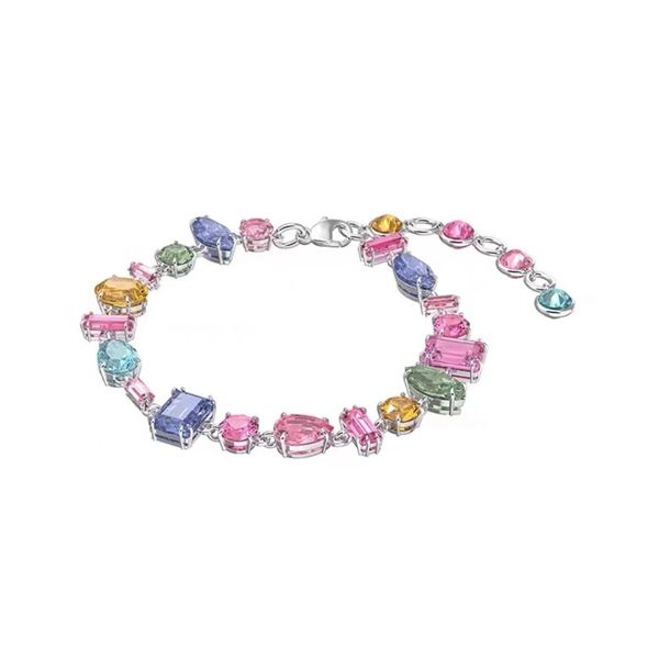 Collane Nuovo Marg Bracciale Donna Colore caramella Cristallo Diamante Rosa Forma d'amore Collana arcobaleno Regalo di San Valentino