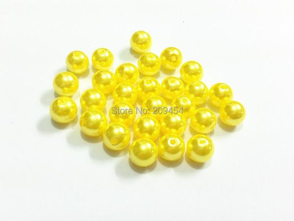 Perlen (wählen Sie zuerst die Größe) 6 mm/8 mm/10 mm/12 mm/14 mm/16 mm/18 mm/20 mm/23 mm/25 mm/gelbe Perlen aus Acrylimitat