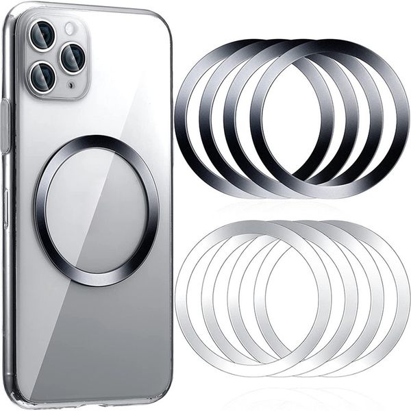 Magsafe Magnetic Metal Plate Sticker Rings Circle para carregador sem fio Magnet Car Solter de telefone celular Folha de ferro para iPhone 14 13 12 Pro Max