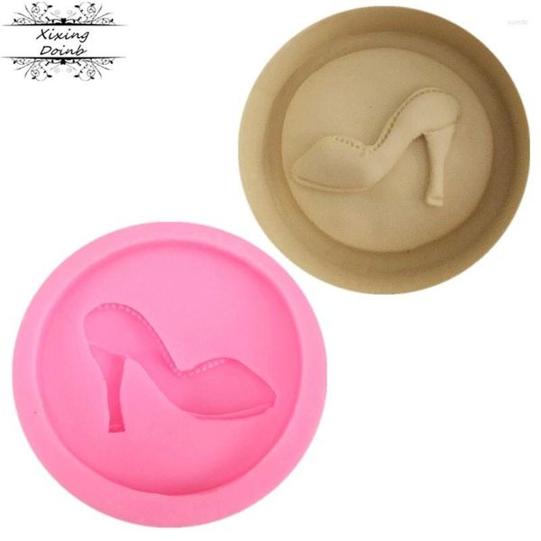 Stampi da forno Fai da te a forma di scarpe col tacco alto Stampo in silicone Decorazione torta Fudge Cioccolato Forniture da cucina