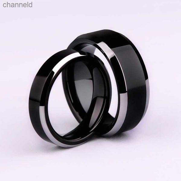 Anéis de banda Anéis de banda simples preto suave/3colors titânio anel para homens anéis de casamento para mulheres AA230323L230518
