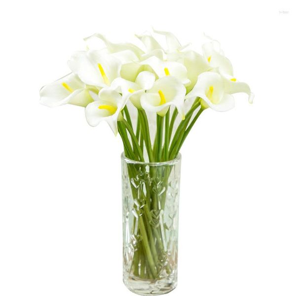 Dekorative Blumen, 37 cm, Calla-Lilie, Braut-Hochzeitsstrauß, Latex, fühlt sich echt an, Blumensträuße, künstliche Dekoration für Zuhause, Tisch, Gartendekoration