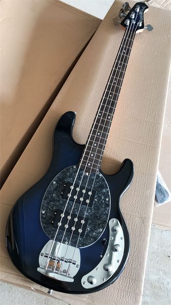 Hochqualität 4 String Music Man Ernie Ball Sting Ray Elektro Bass Gitarren Musiker 9V Batterie Active Pickups Blau CS rot golden grün weiß schwarz können andere Farben sein