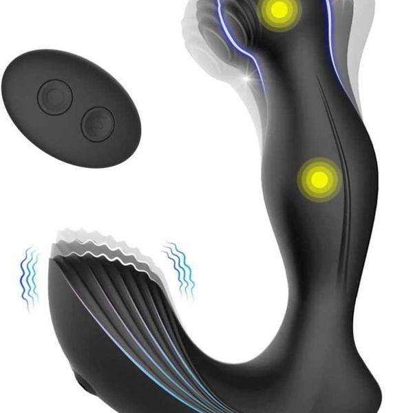 presa di fabbrica Massaggiatore prostatico sportivo 3 in 1 Visetoyz vibratore telecomando doppio motore con modalità oscillazione e vibrazione giocattolo del sesso maschile per coppie
