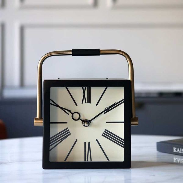 Relógios da mesa Relógios da sala de estar Desktop Relógios Vintage Escritório de escritório criativo Relógio Horloge De Table Decoração de Luxo Zy50tz AA230522