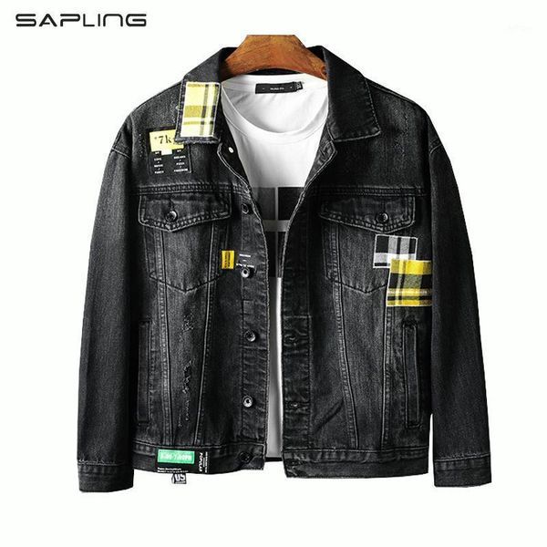 Männer Jacken Frühling Herbst Jean Jacke Japan Stil Schlanke Druck Denim Herren Jaqueta Jeans Masculina Harajuku Für Männer Mäntel