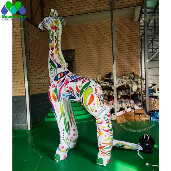 Kostenloser Versand 3m/10ft Bunte Riesige Aufblasbare Giraffe Werbung Tier Spielzeug Cartoon Für Zoo Outdoor Dekoration Zirkus Event