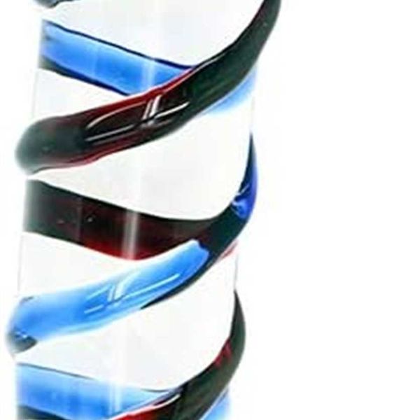 presa di fabbrica delizie orientali ELITE Whirlpool colorato Bastoncini per massaggio clinico a due teste Pene artificiale con plug anale Bastoncino di piacere in vetro trasparente