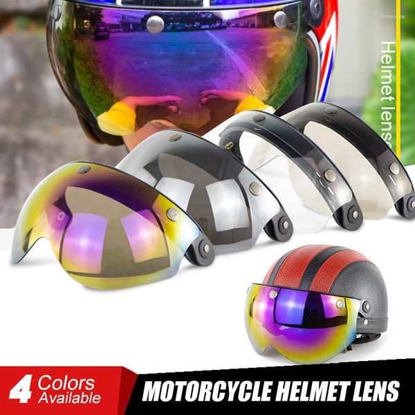 Capacetes de motocicleta Half capacete viseira Fronteiro flip para cima 3 snap moda moda à prova de vento Lente Universal Pilot Style Four Colors Opcional