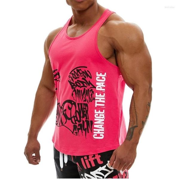 Magliette da uomo Uomo Bodybuilding Canotte Palestre Allenamento Fitness Camicia senza maniche in cotone Abbigliamento da corsa Stringer Canotta Uomo Estate Casual